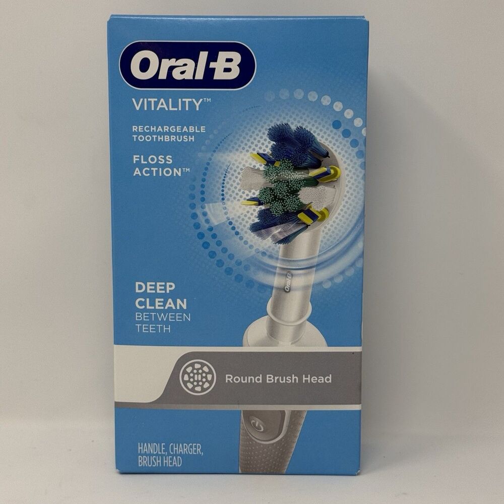 Oral-B Vitality FlossAction Rechargeable Electric Toothbrush White New